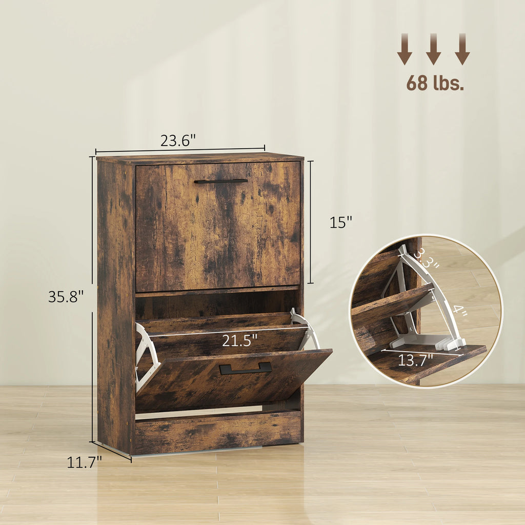 Echoray dimensions showing 23.6-inch width, 11.7-inch depth, 35.8-inch height, interior measurements, and 68-lb capacity