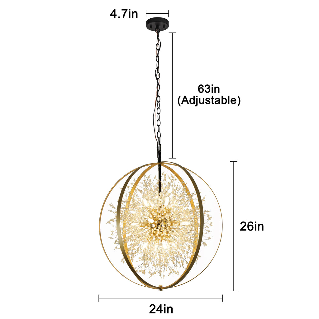 Glintseed crystal globe chandelier as an indoor lighting focal point.