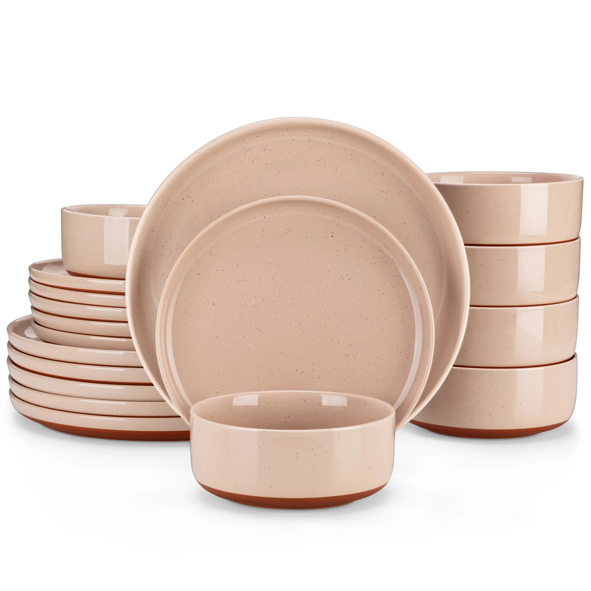 MALACASA Tara Series Stoneware Dinnerware Set - 18/36 Pieces, Available in Multiple Colors