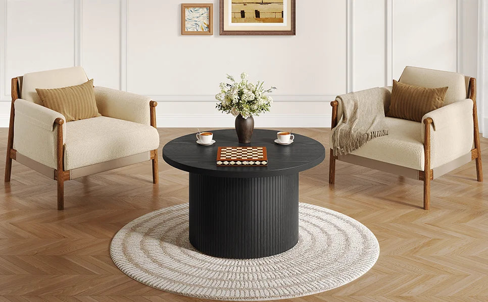 Reveriearc Round Fluted Coffee Table