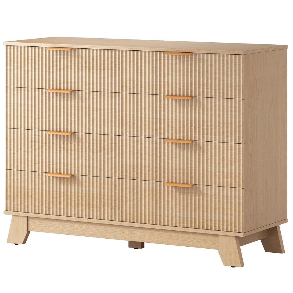 Tressa Fluted Eight-Drawer Dresser