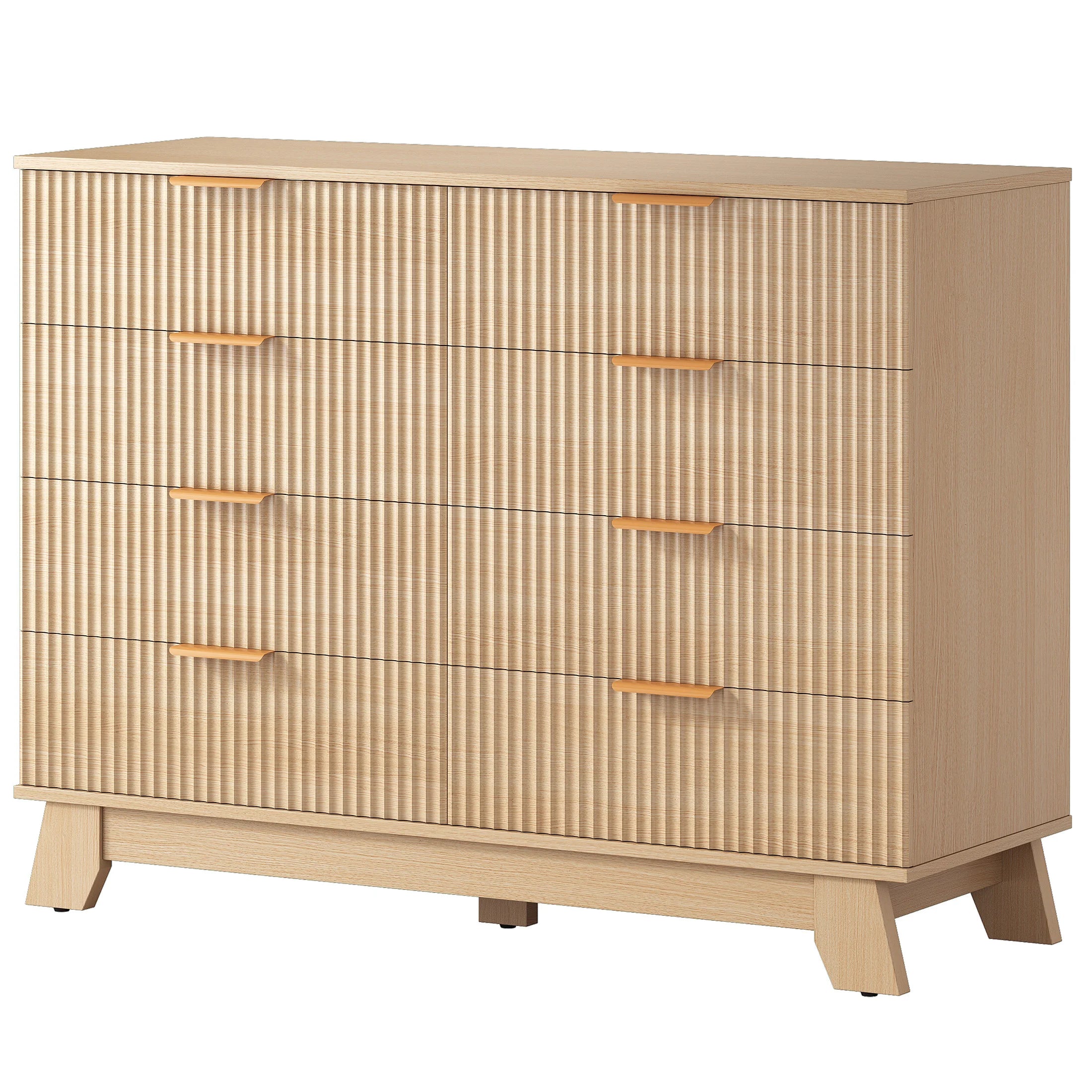 Tressa Fluted Eight-Drawer Dresser