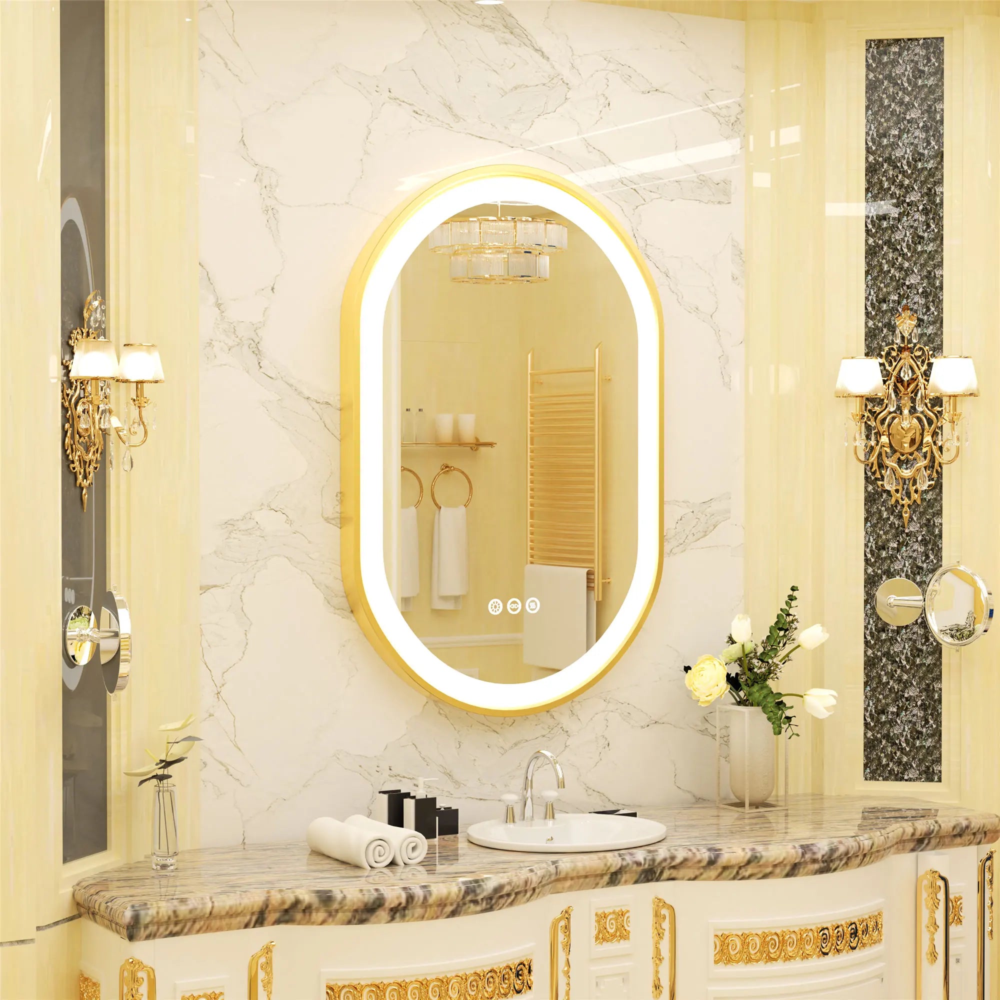 Aurelia LED Oval Bathroom Mirror
