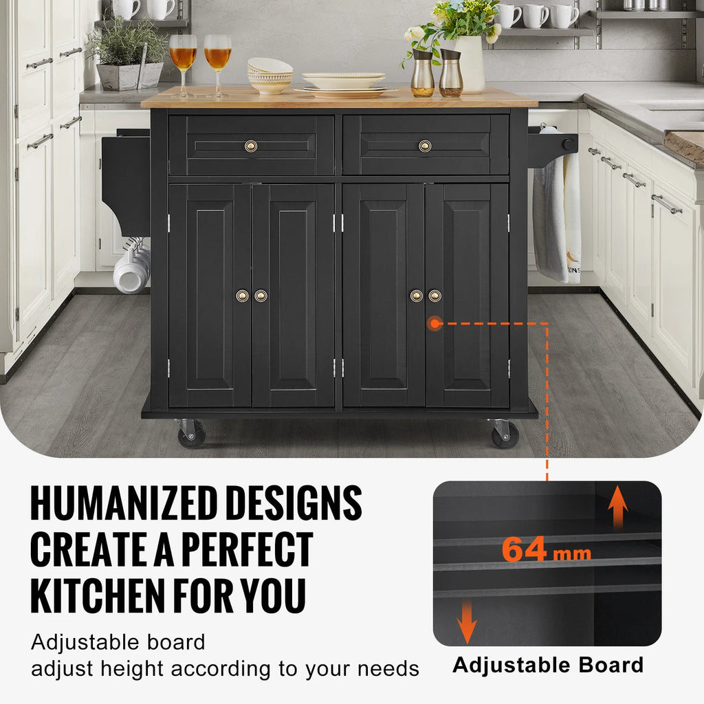 Feathercharm Rolling Kitchen Island