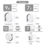 Load image into Gallery viewer, VEWEET Fiona Porcelain Dinnerware Set – 30/60 Pieces, Gray &amp; Black Lines
