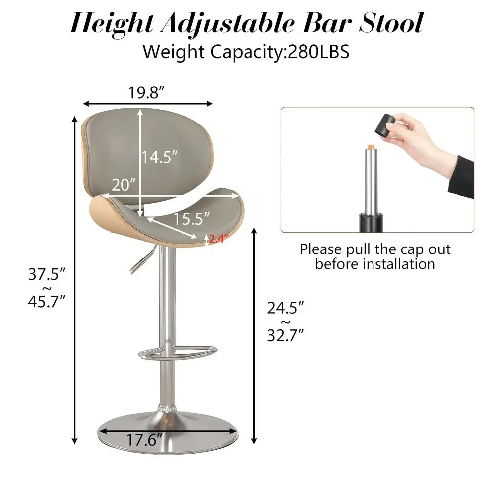 Cressline height diagram: 24.5-to-32.7-inch seat height, 37.5-to-45.7-inch overall height and 17.6-inch base diameter