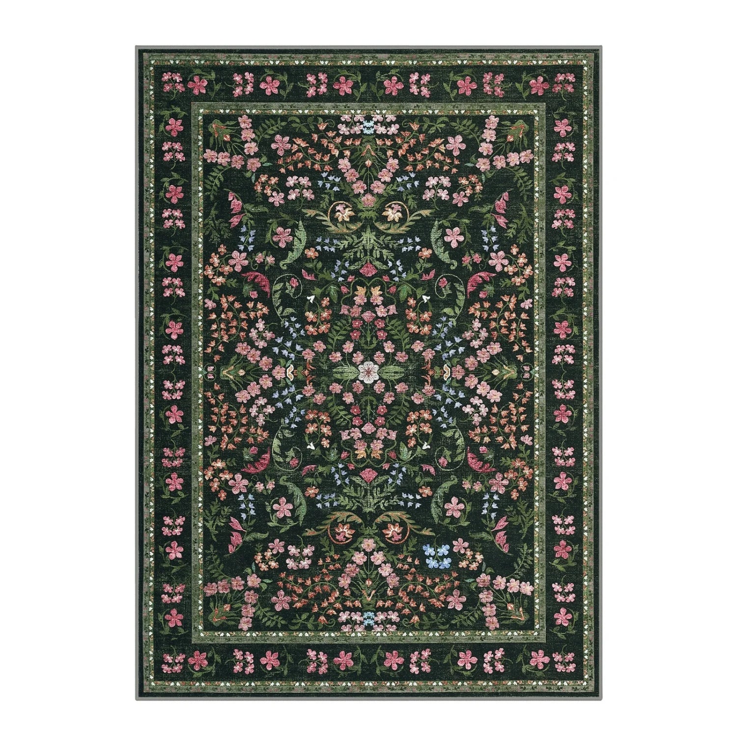 Vireya Washable Floral Area Rug