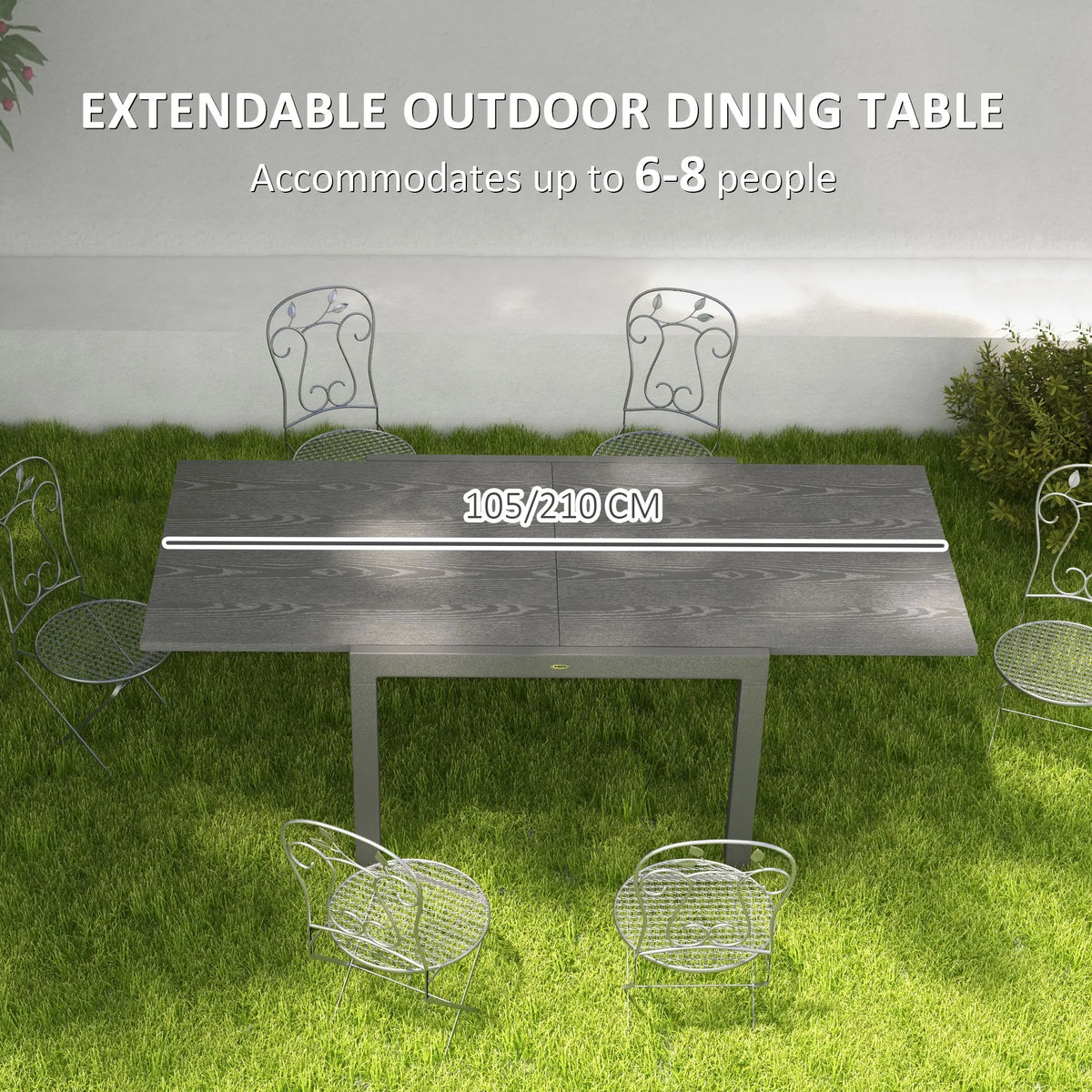 Grovevale Extendable Aluminum Patio Dining Table