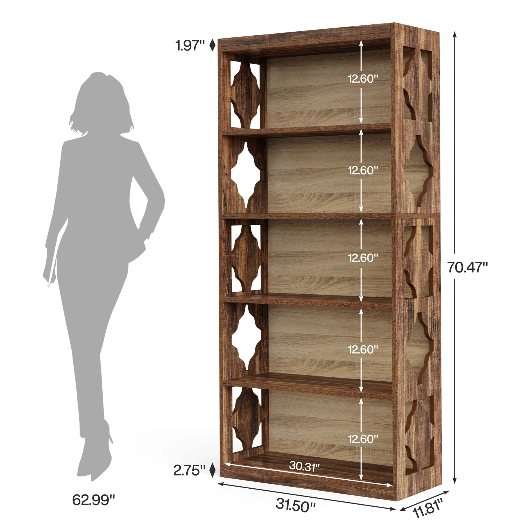 Mireya Five-Tier Bookcase