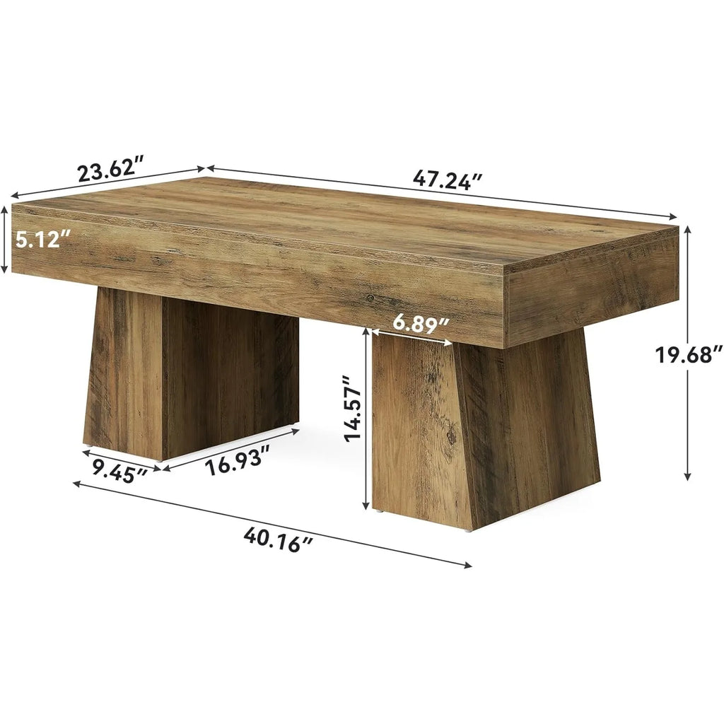 Wooden bench with dimensions labeled on a white background