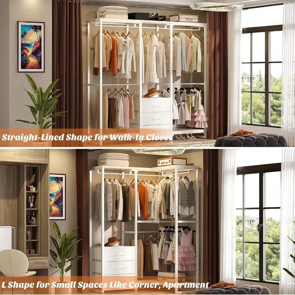 Hangerwell Open Wardrobe Rack with Drawers