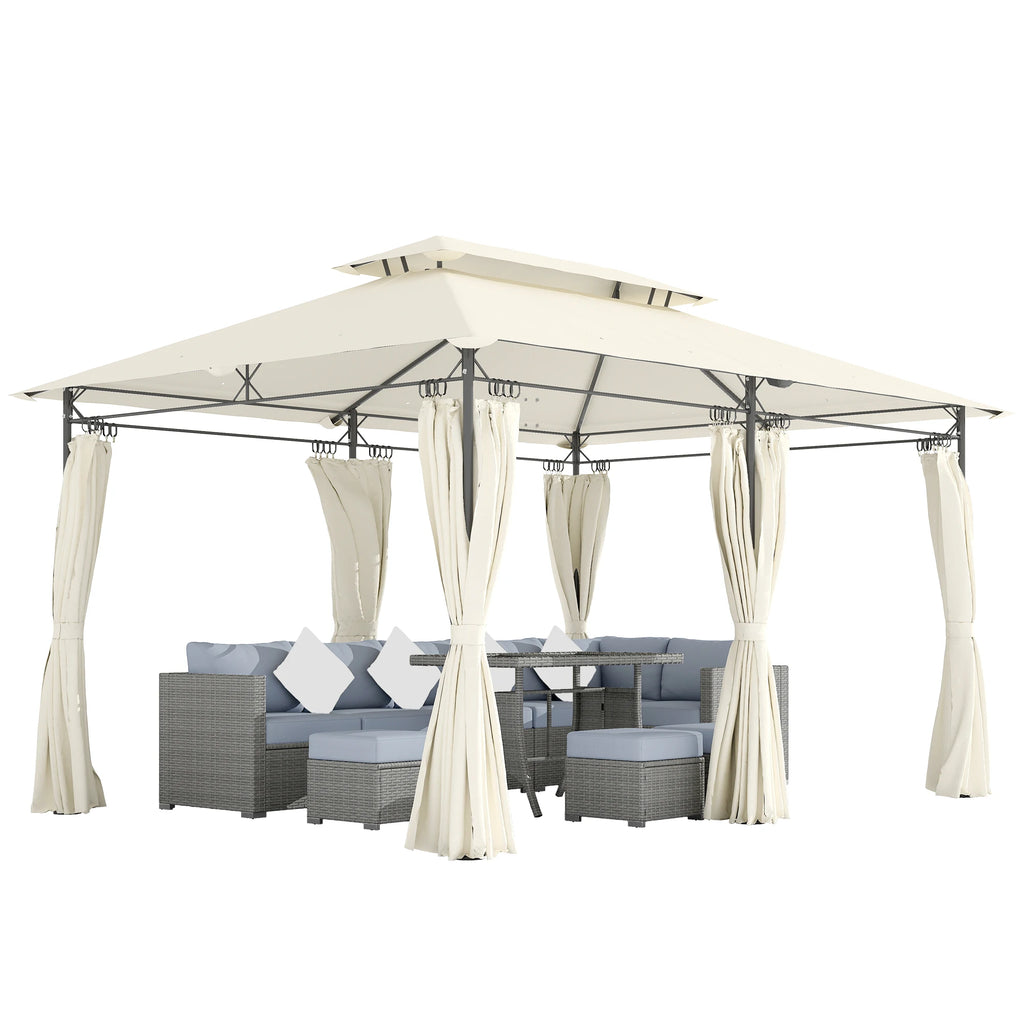 Breezeframe Curtain Gazebo - Cream White