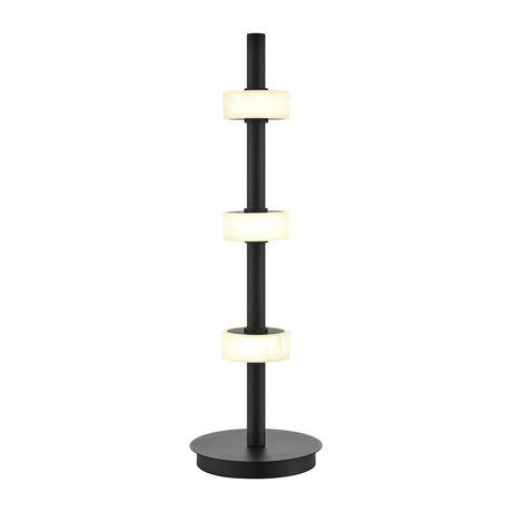 Aluminum and Spanish Alabaster Table Lamp // Black