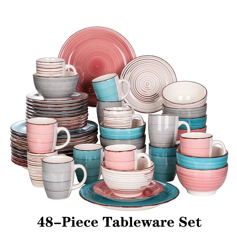 VANCASSO Bella Multicolor Stoneware Dinnerware Set – 16/32/48 Pieces
