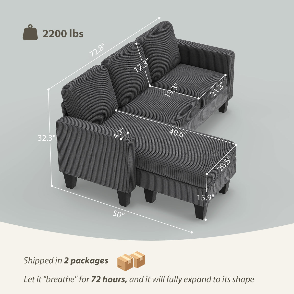 Corderra Reversible Sectional