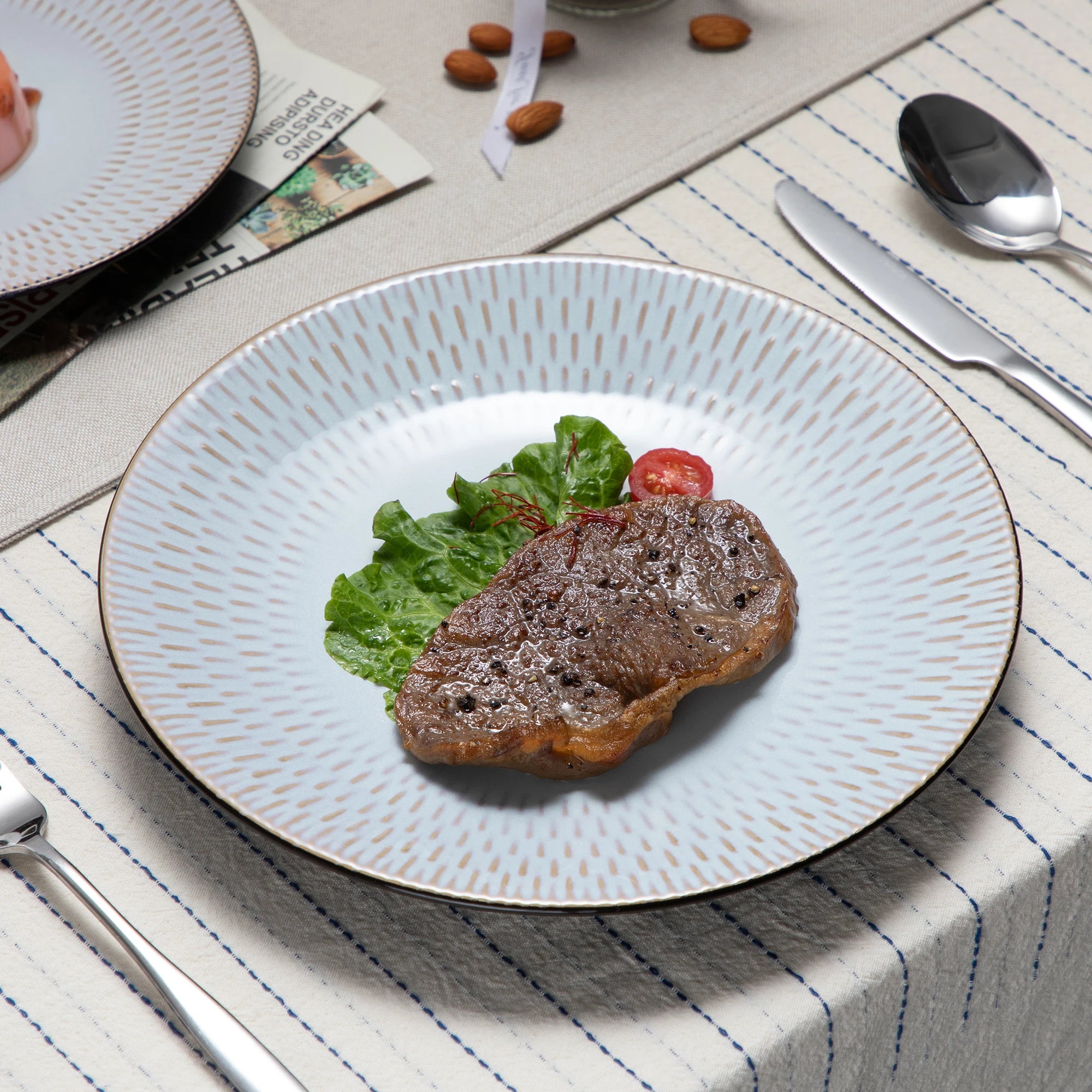 VANCASSO Pluvo Embossed Stoneware Dinnerware Set