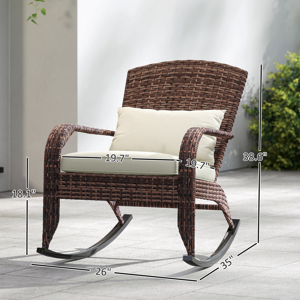 Rocking-chair dimension diagram showing overall width, depth and height along with seat measurements.