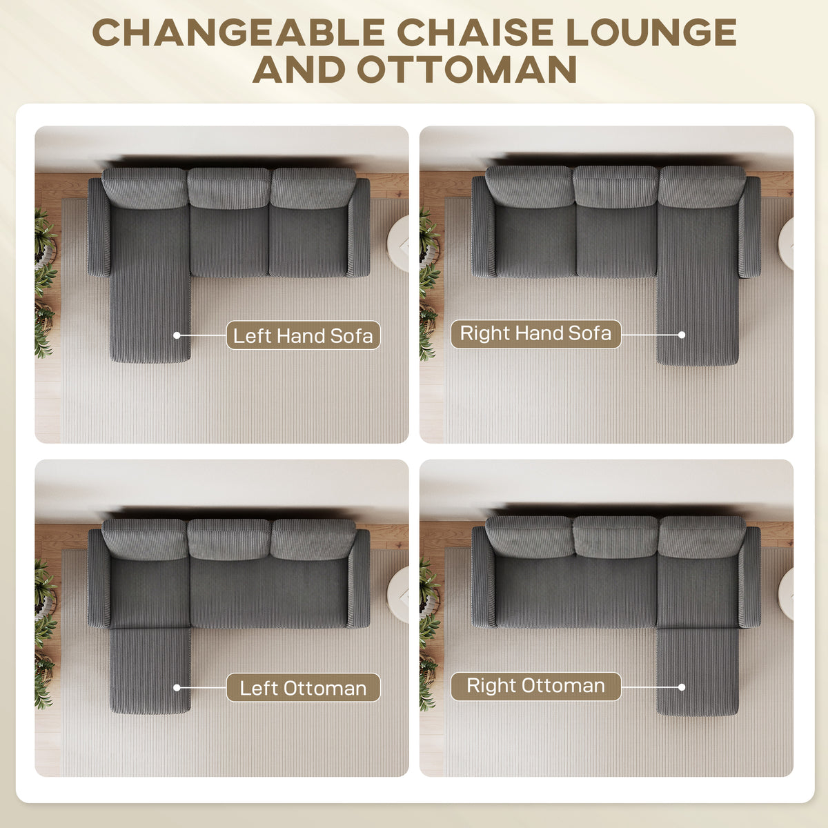Corderra Reversible Sectional
