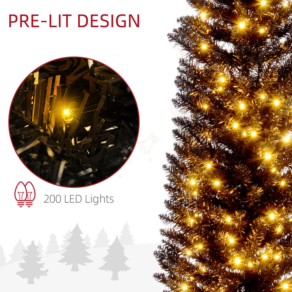 Noirbeam Pre-Lit Pencil Christmas Tree