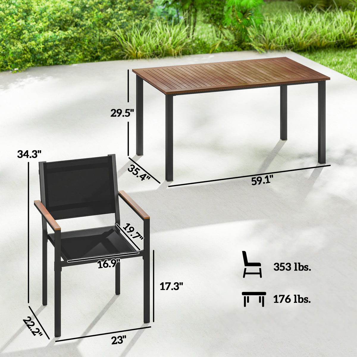 Woldmere Acacia Patio Dining Set