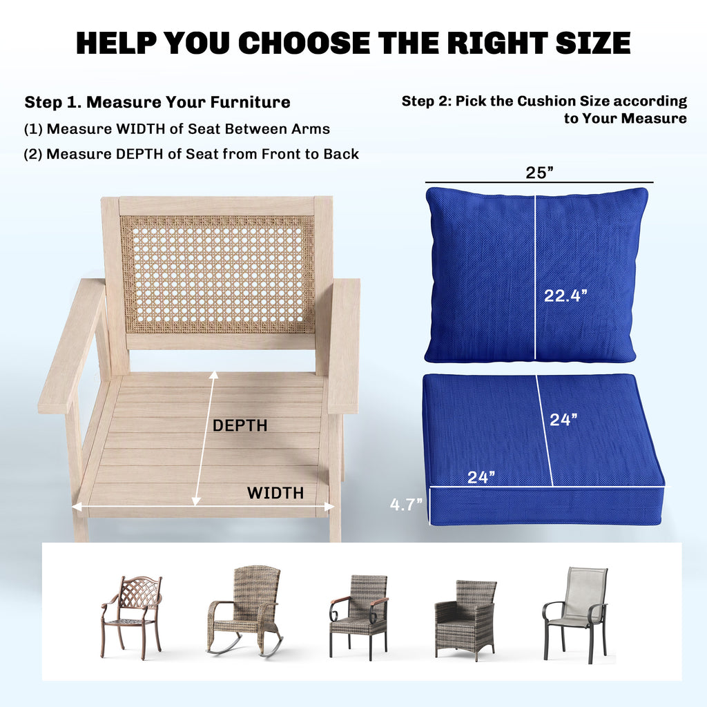 Bayweave Outdoor Chair Cushion Set of 4 - Blue