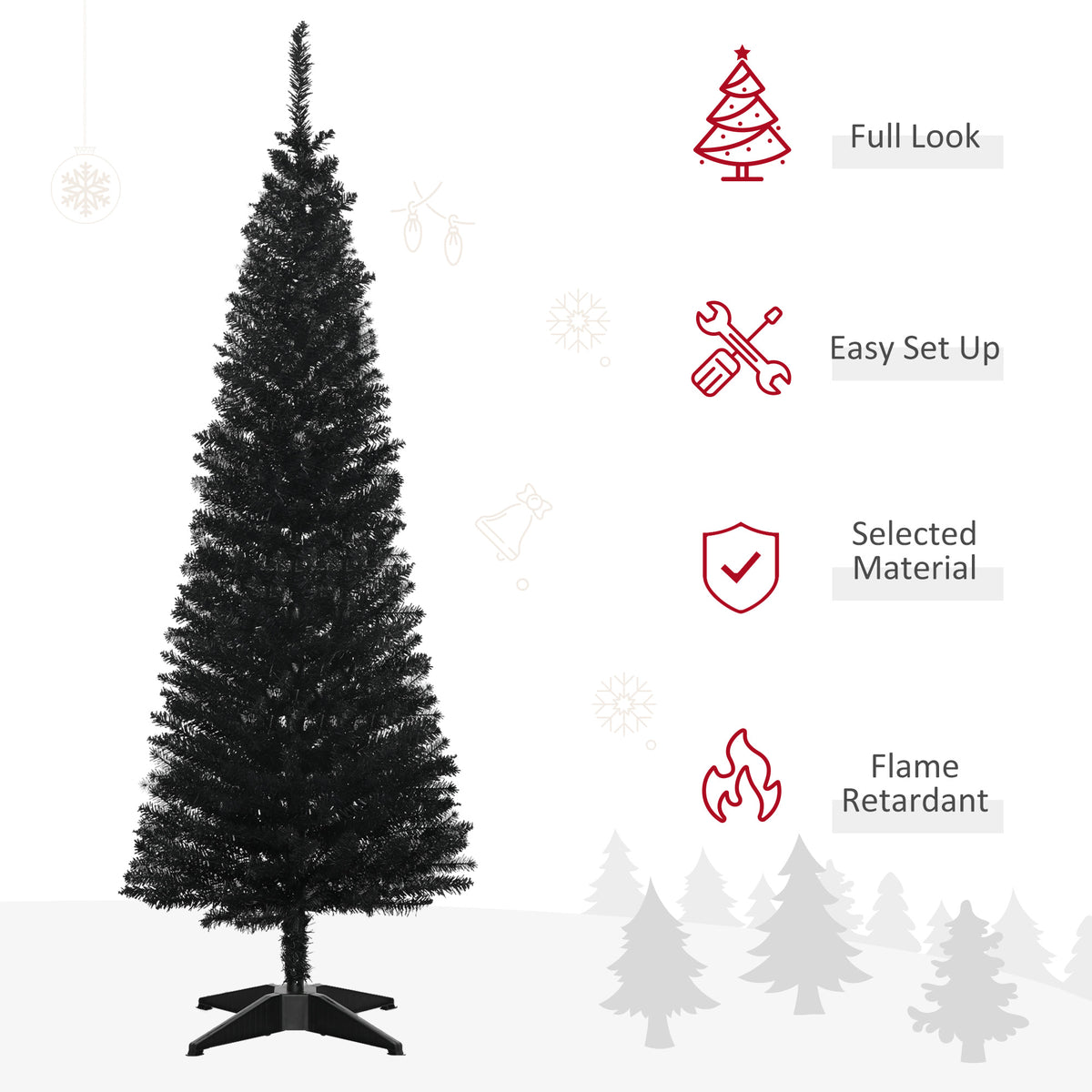 Noirspire narrow black tree and setup feature icons
