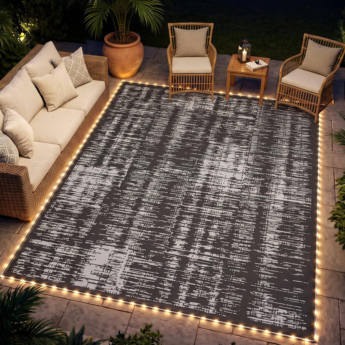 Luminweave LED Outdoor Rug - Charcoal