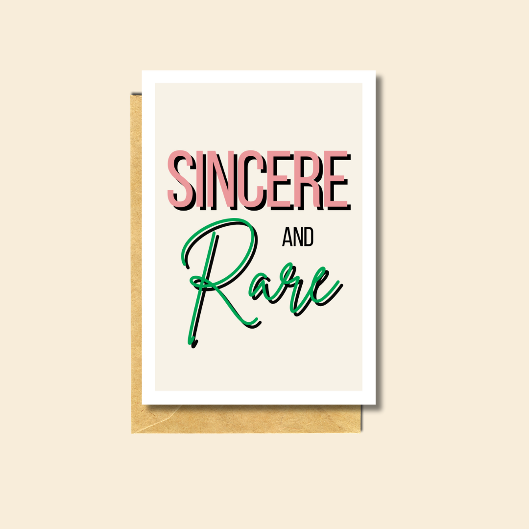PärdēPress - Sincere + Rare - Blank Greeting Card