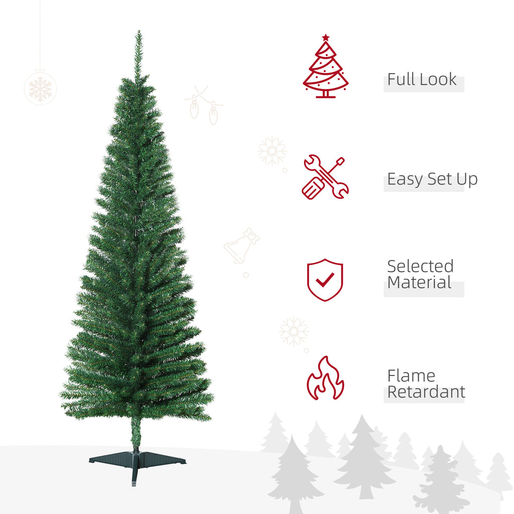 HOMCOM 5-Foot Green Pencil Christmas Tree