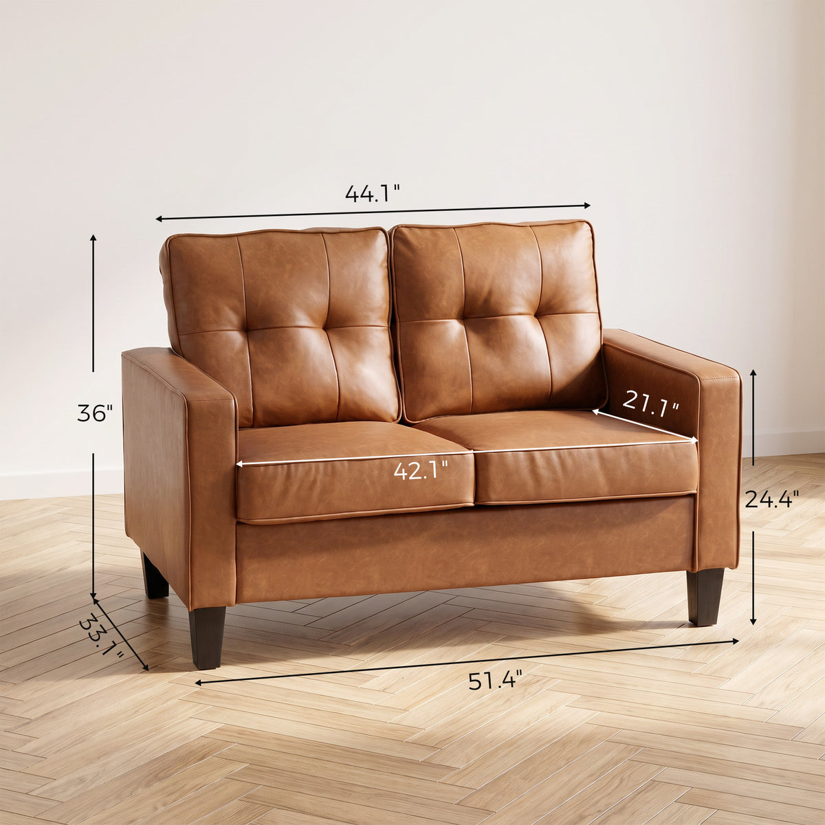 Hearthmere Faux Leather Loveseat