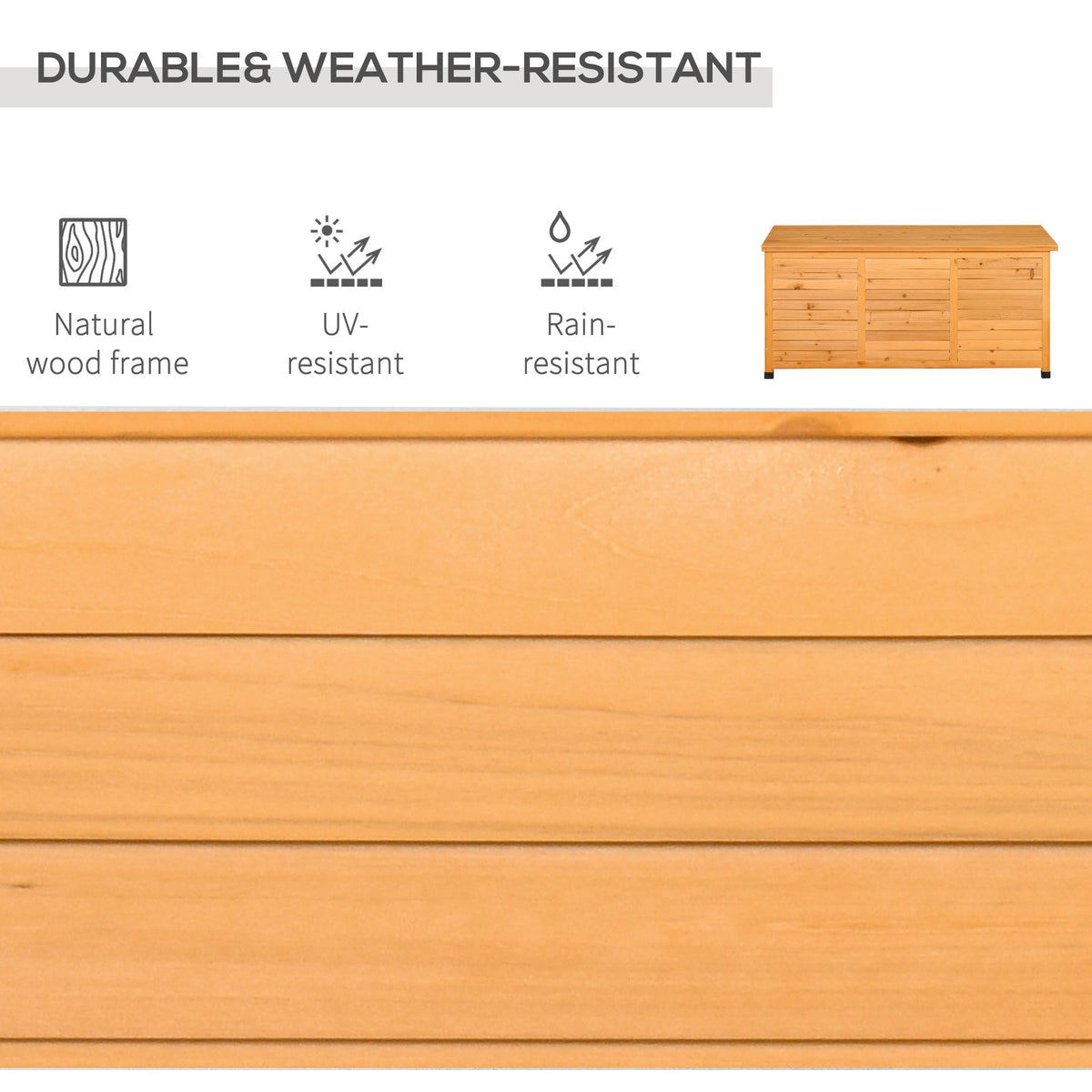 Langmere deck box weather-resistant wood construction detail