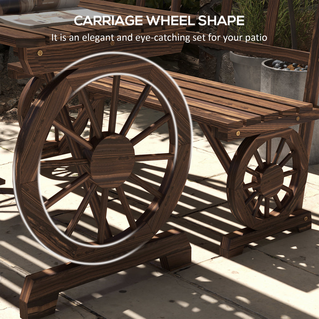 Wheelborne Pine Three-Piece Patio Dining Set