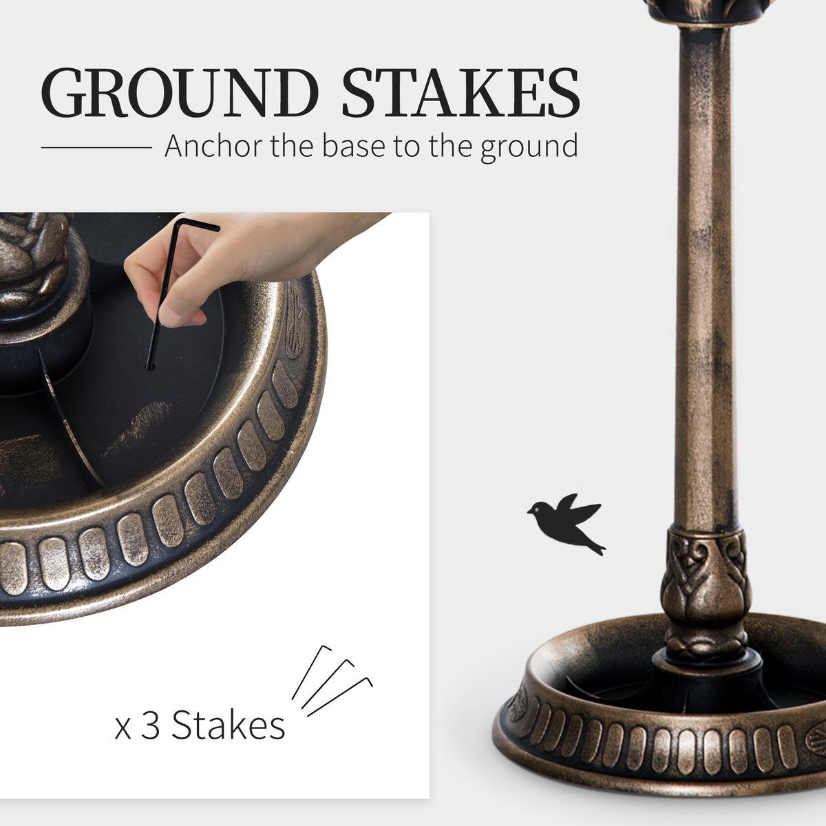 Perchwell 3-in-1 Bird Bath & Feeder